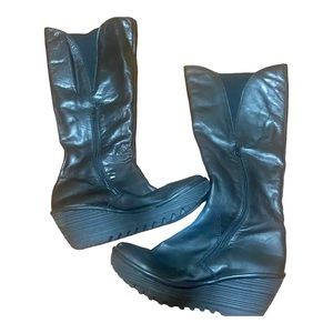 Fly London  Black mid calf boots size 40